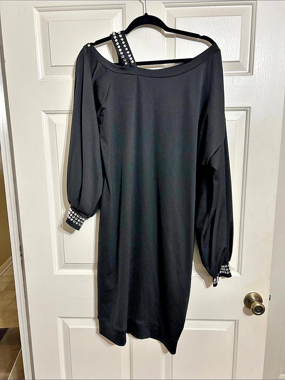 Black Long Sleeve Midi Dress Like New